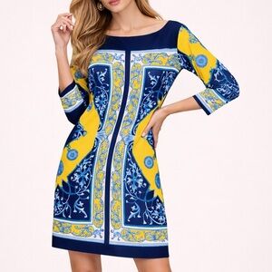 Cache Baroque Print Sheath Dress – Size 12 – NWT